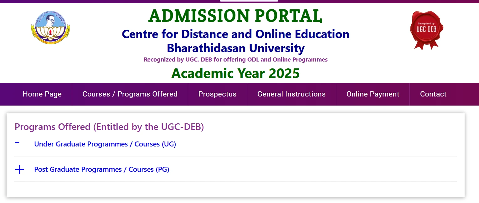 Bharathidasan University Distance Education