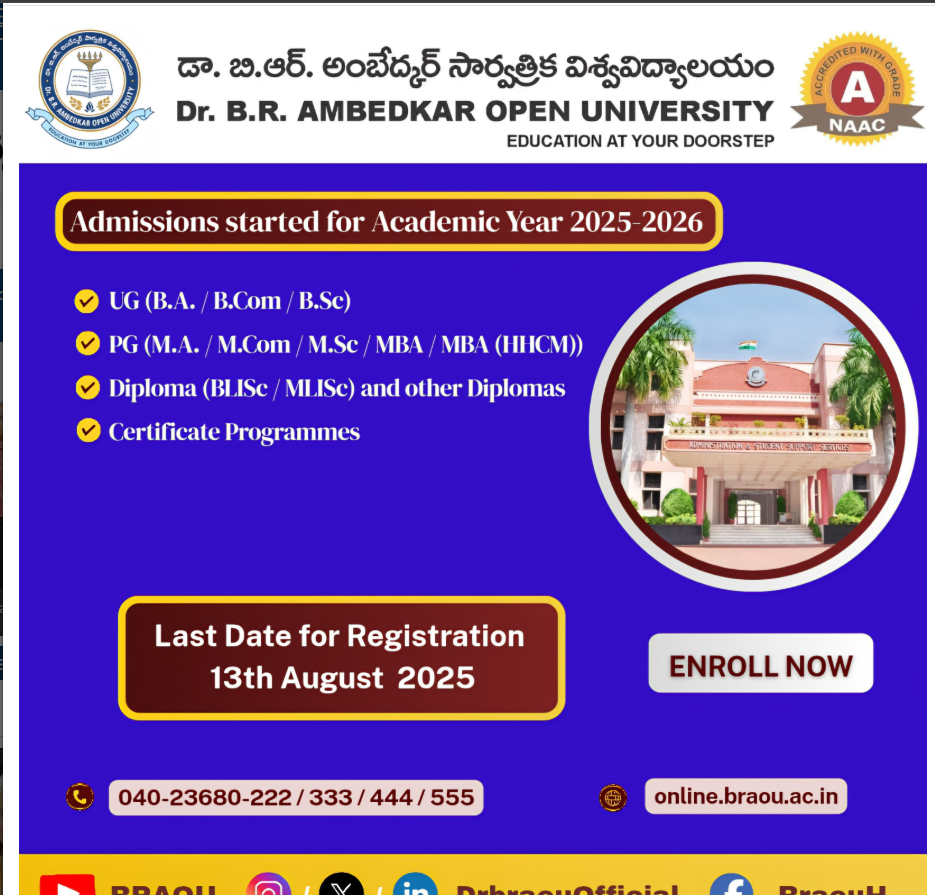 BRAOU Admission 2025