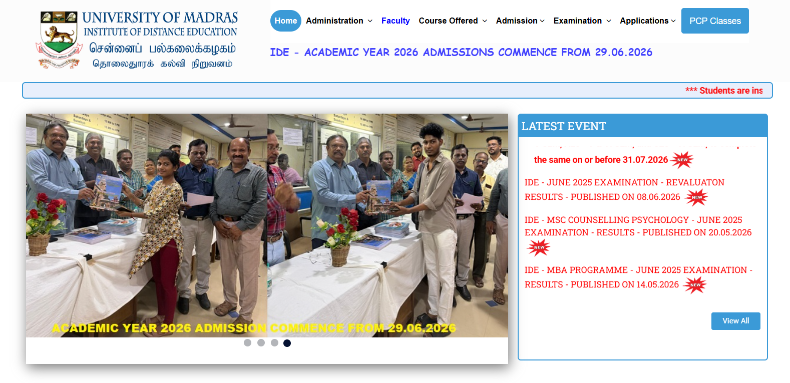 Madras University Distance Education