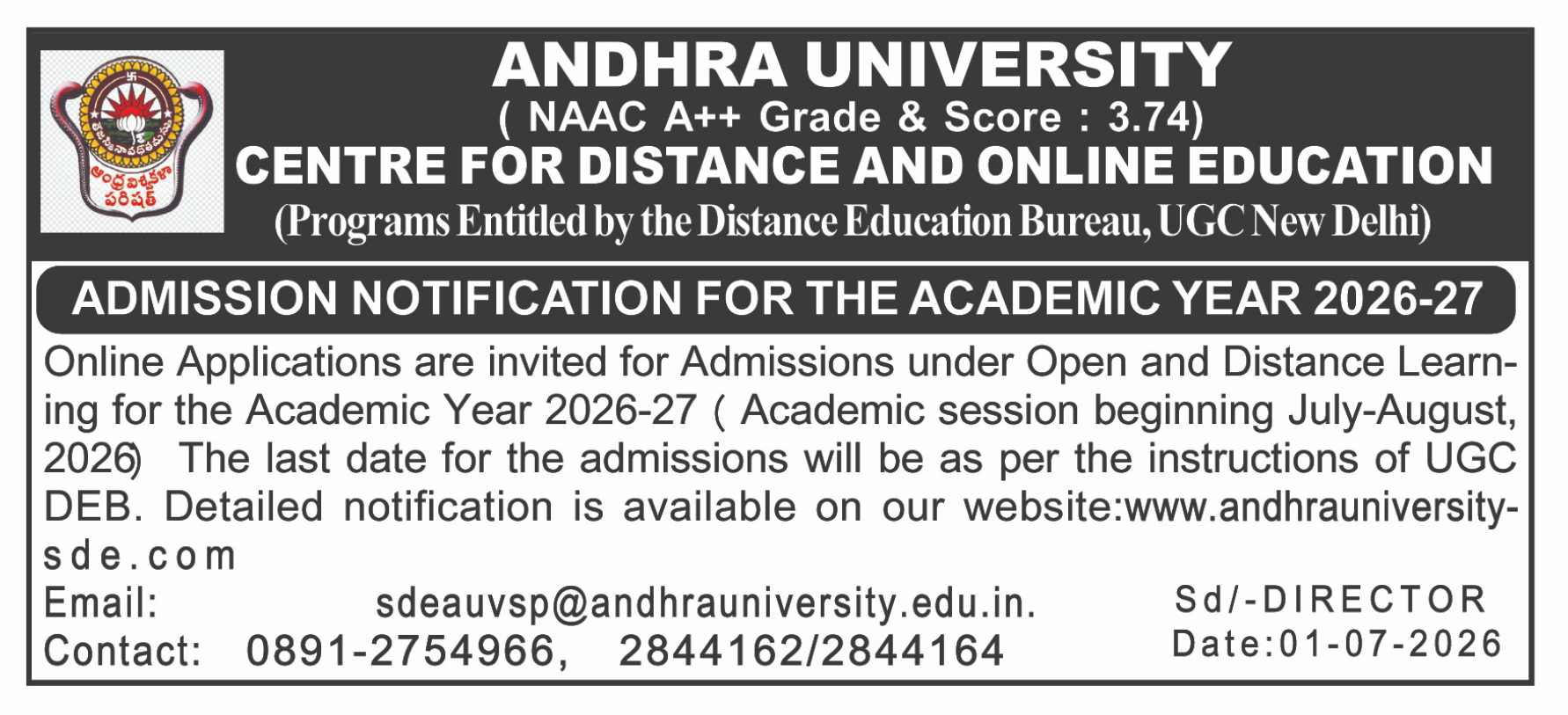 Andhra University Distance Education