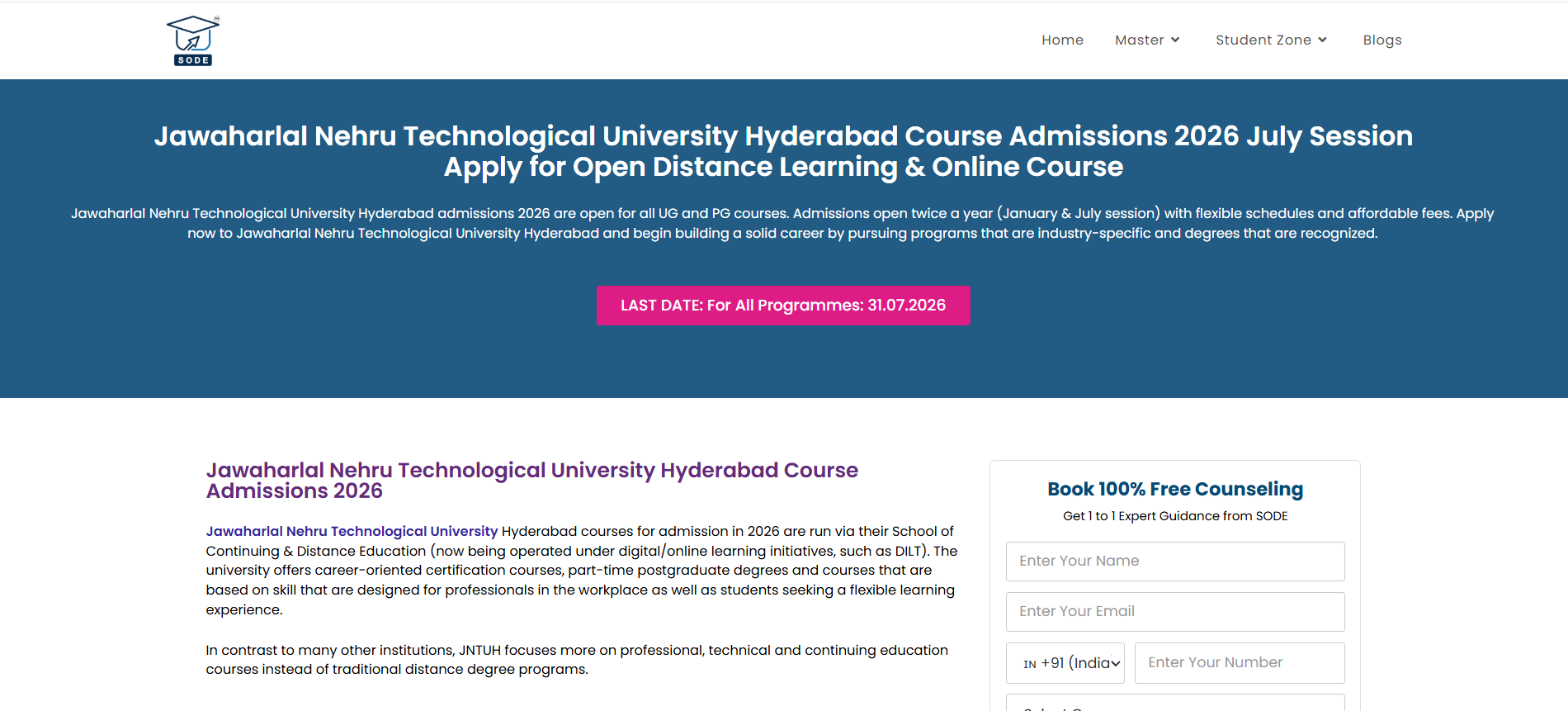 JNTU Distance Education